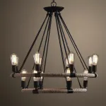 Подвесная люстра Round Tube Double Loft Rope Light