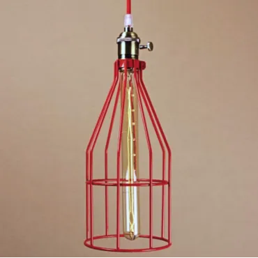 Подвесной светильник Wire Cage Pendant Twix Red