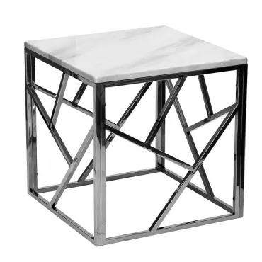 Приставной стол Serene Furnishing Chrome Marble Top Side Table Приставной стол Serene Furnishing Chrome Marble Top Side Table