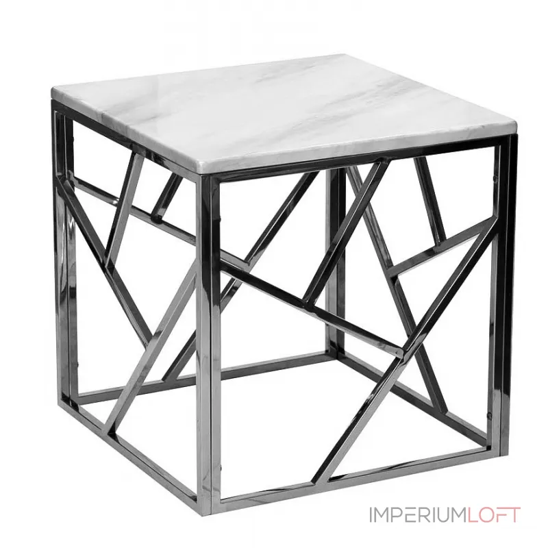 Приставной стол Serene Furnishing Chrome Marble Top Side Table от ImperiumLoft Приставной стол Serene Furnishing Chrome Marble Top Side Table от ImperiumLoft