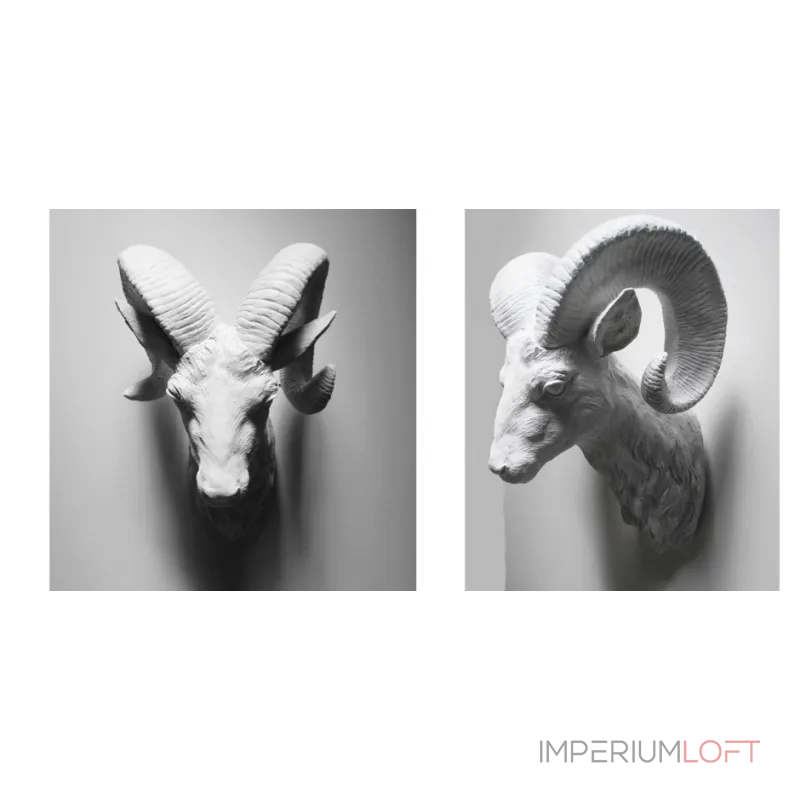 Голова барана - Белая с бронзовыми рогами от ImperiumLoft