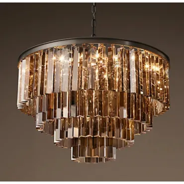 Подвесная люстра RH 1920s Odeon Smoke Glass Fringe Chandelier -60