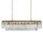 Подвесная люстра RH 1920s Odeon Clear Gold Square Chandelier