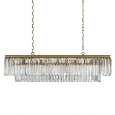Подвесная люстра RH 1920s Odeon Clear Gold Square Chandelier
