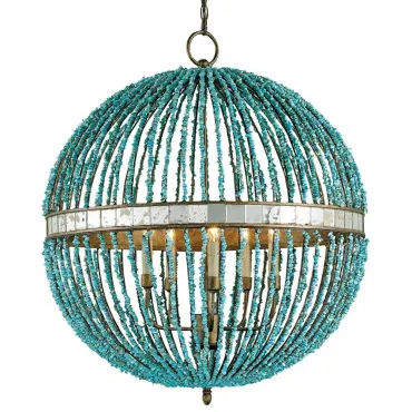 Светильник CURREY AND COMPANY BEADED ORB CHANDELIER — TURQUOISE BLUE Светильник CURREY AND COMPANY BEADED ORB CHANDELIER — TURQUOISE BLUE