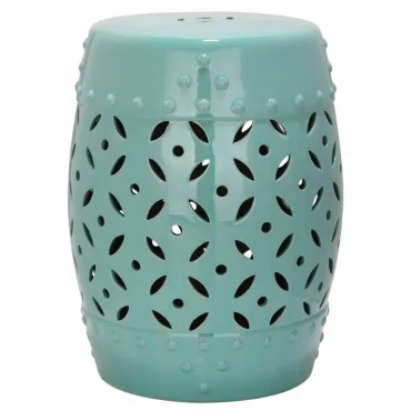 Керамический табурет Coin Lattice Garden Stool - Light Blue