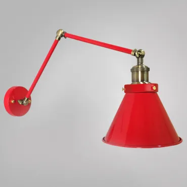 Бра Gloce Cone Shade Loft Industrial Red Бра Gloce Cone Shade Loft Industrial Red