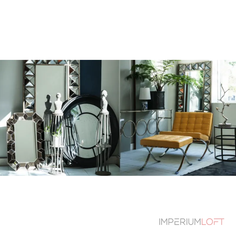 Зеркало настенное состаренное Patina Mirror Wood от ImperiumLoft Зеркало настенное состаренное Patina Mirror Wood от ImperiumLoft