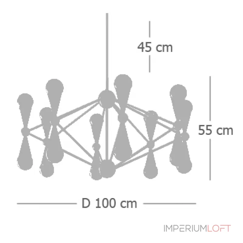 Люстра на штанге Robert Abbey CARACAS Chandeliert Люстра на штанге Robert Abbey CARACAS Chandeliert