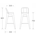 Барный стул Tolix Bar Stool 75 Backed от ImperiumLoft