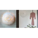 Декор на стену из перьев Plumage Pink c подсветкой от ImperiumLoft