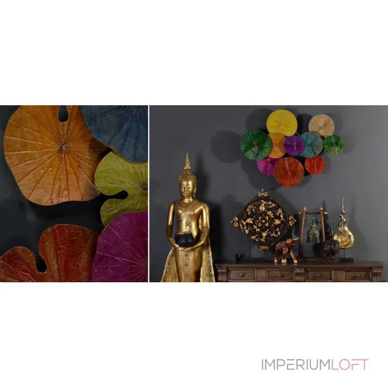 Арт-объект Disc wall art Lotus leaves II от ImperiumLoft