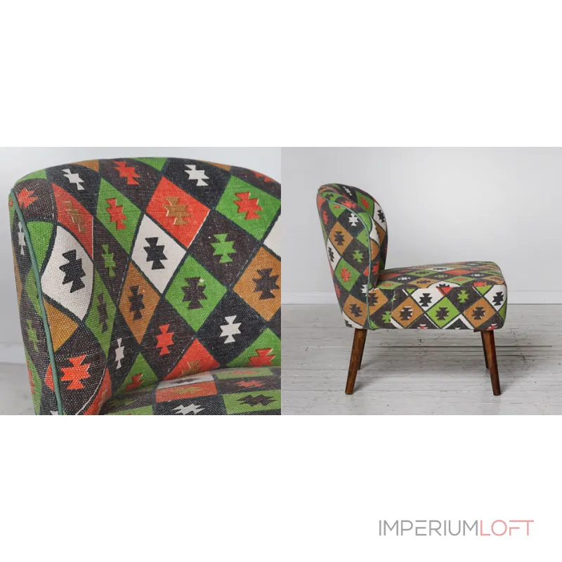 Кресло с зеленым орнаментом KELIM Pattern от ImperiumLoft