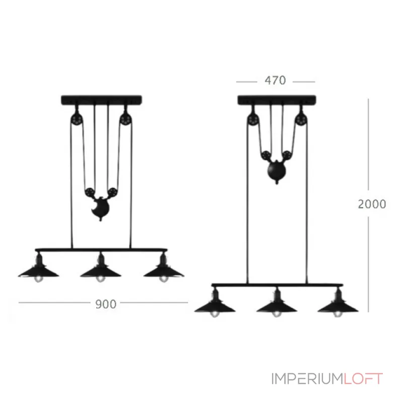 Люстра Loft Cone Pendant Balance Line 3 от ImperiumLoft
