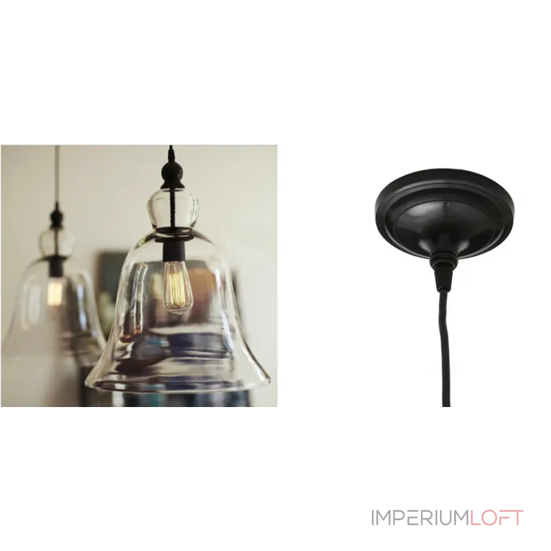 Подвесной светильник колокольчик Glass bluebell от ImperiumLoft