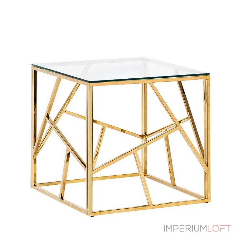 Приставной стол Serene Furnishing Gold Clear Glass Top Side Table от ImperiumLoft Приставной стол Serene Furnishing Gold Clear Glass Top Side Table от ImperiumLoft