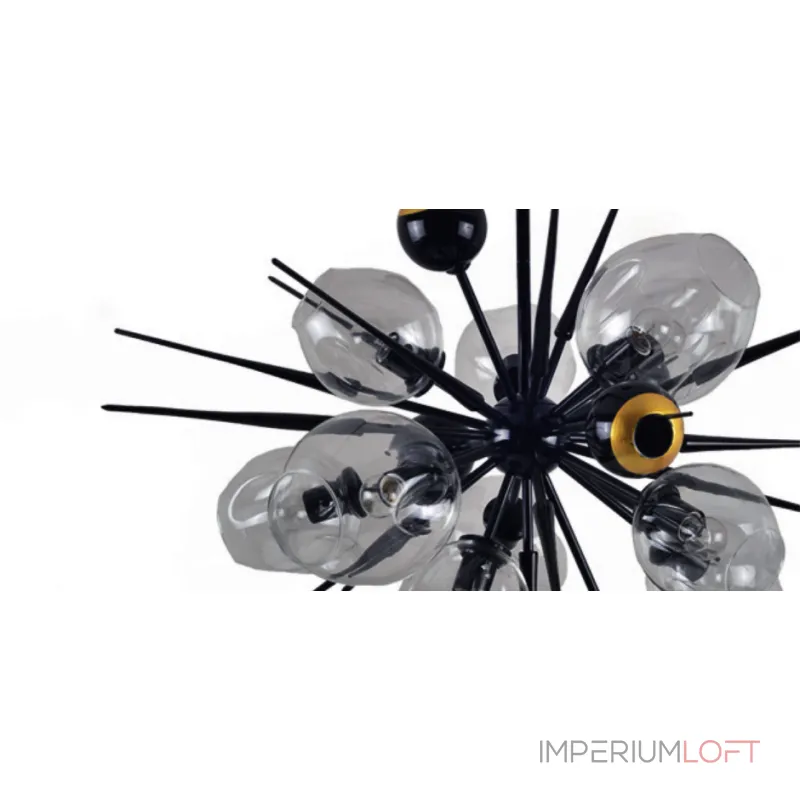 Люстра на штанге Boom Bubble Black 10 плафонов