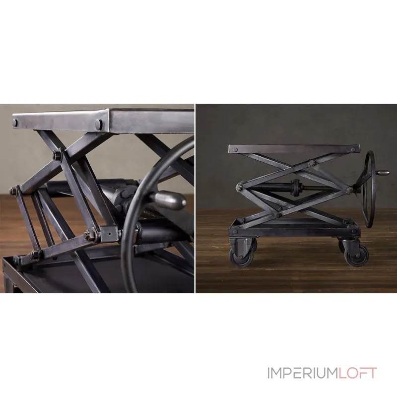Industrial Scissor Lift Table Iron Restoration Hardware от ImperiumLoft