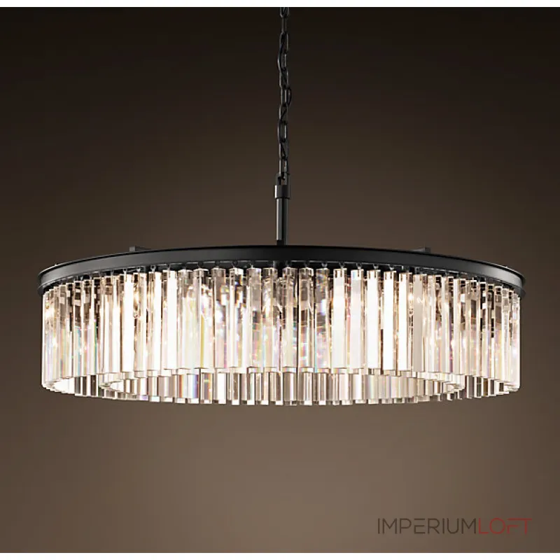 Подвесная люстра RH Rhys Clear Glass Prism Round Chandelier 80 Подвесная люстра RH Rhys Clear Glass Prism Round Chandelier 80