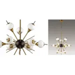 Люстра на штанге White Glass Globes Sputnik Chandelier