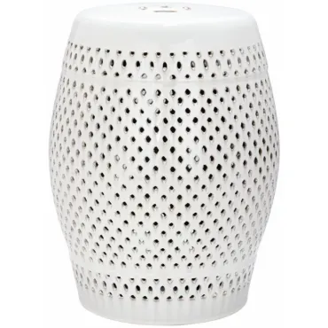 Керамический табурет Diamond Pattern Garden Stool - White