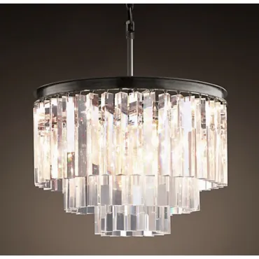 Подвесная люстра RH 1920s Odeon Clear Glass Fringe Chandelier - 3 rings Подвесная люстра RH 1920s Odeon Clear Glass Fringe Chandelier - 3 rings