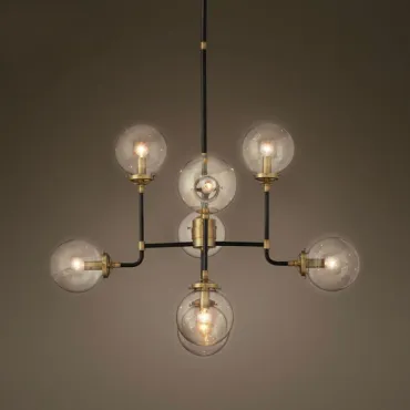 Люстра на штанге Bistro Globe Clear Glass Chandelier 8