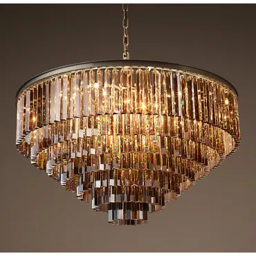 Подвесная люстра RH 1920s Odeon Smoke Glass Fringe Chandelier -80, 100