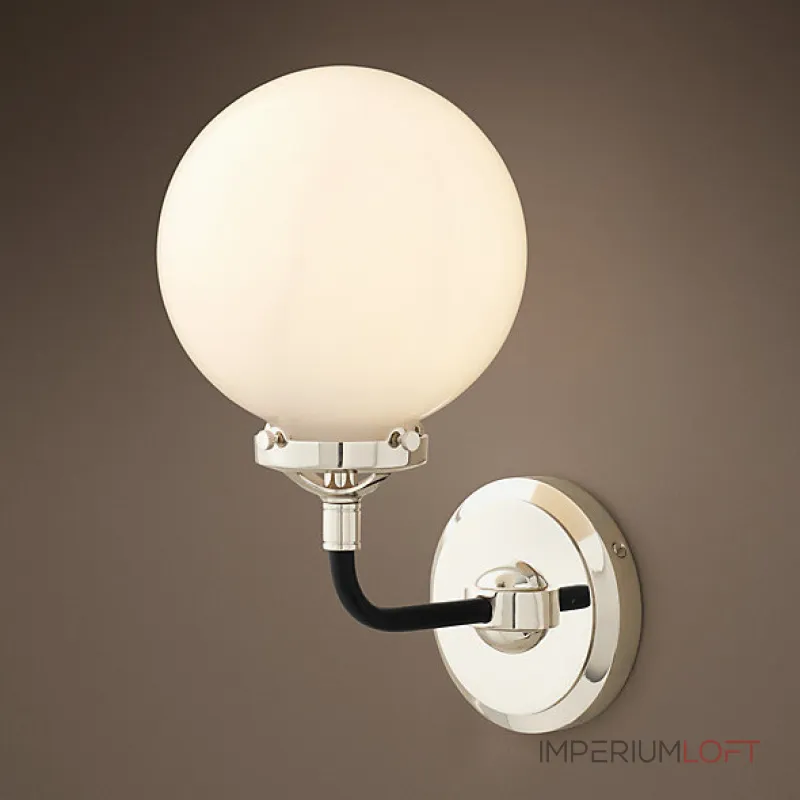 Бра Bistro Globe Clear Glass Single Sconce Nickel Milk от ImperiumLoft Бра Bistro Globe Clear Glass Single Sconce Nickel Milk от ImperiumLoft