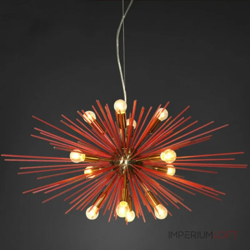 Подвесная люстра ASTRA Chandelier Sputnik Red and Brass Подвесная люстра ASTRA Chandelier Sputnik Red and Brass