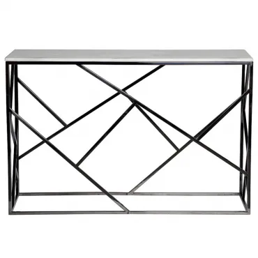 Консоль Serene Furnishing Dark Chrome Marble Top Console Консоль Serene Furnishing Dark Chrome Marble Top Console