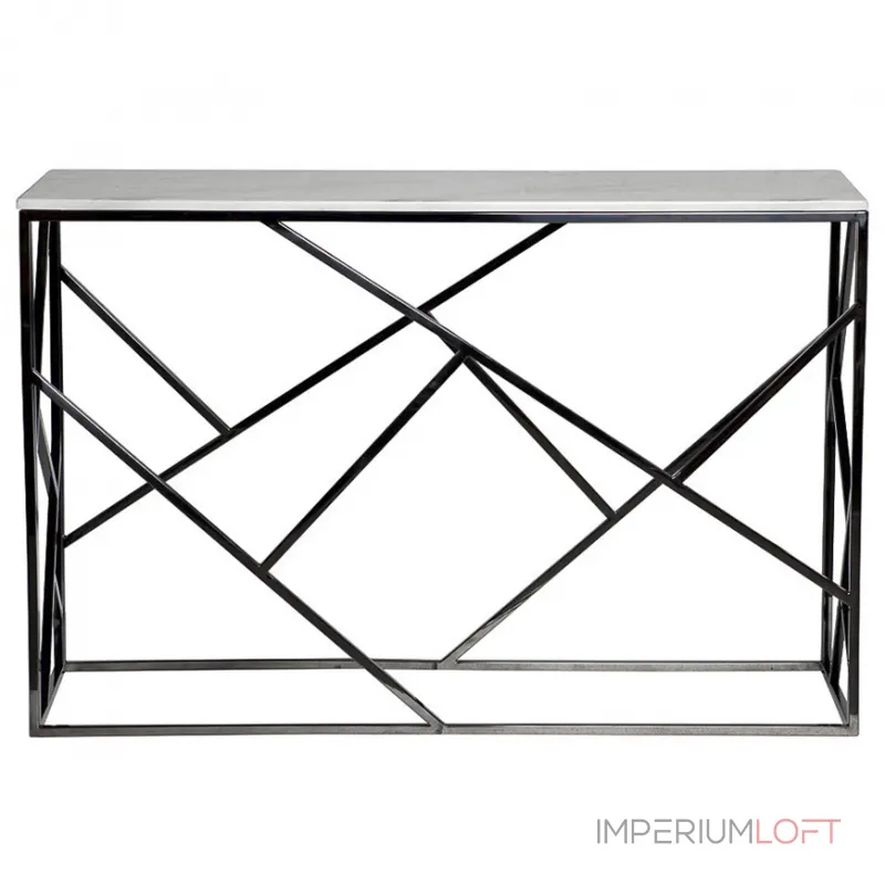Консоль Serene Furnishing Dark Chrome Marble Top Console от ImperiumLoft Консоль Serene Furnishing Dark Chrome Marble Top Console от ImperiumLoft