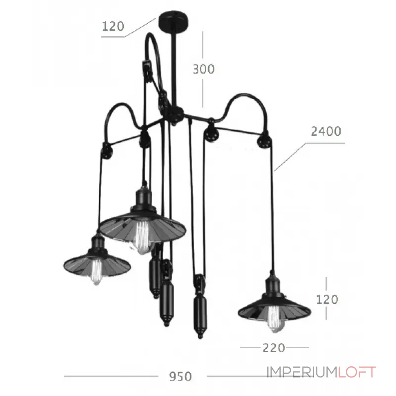 Люстра Loft Cone Pendant Reflector Balance 3 от ImperiumLoft