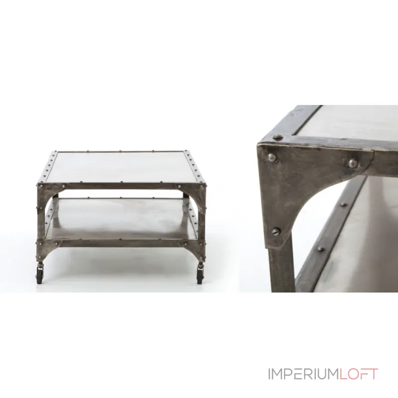 Кофейный стол Industrial Steampunk Nickel Coffee Table от ImperiumLoft