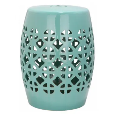 Керамический табурет Geometric Circles Garden Stool - Light Blue