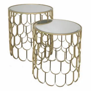 Набор из 2-х дизайнерских столов c зеркальной поверхностью Fish Scales