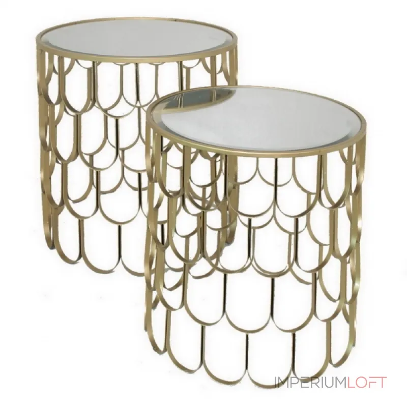 Набор из 2-х дизайнерских столов c зеркальной поверхностью Fish Scales от ImperiumLoft Набор из 2-х дизайнерских столов c зеркальной поверхностью Fish Scales от ImperiumLoft