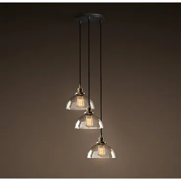 Подвесной светильник Loft Clear Glass SemiSphere Cloche 3