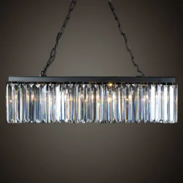 Подвесная люстра RH 1920 s ODEON Clear Glass Iron 90