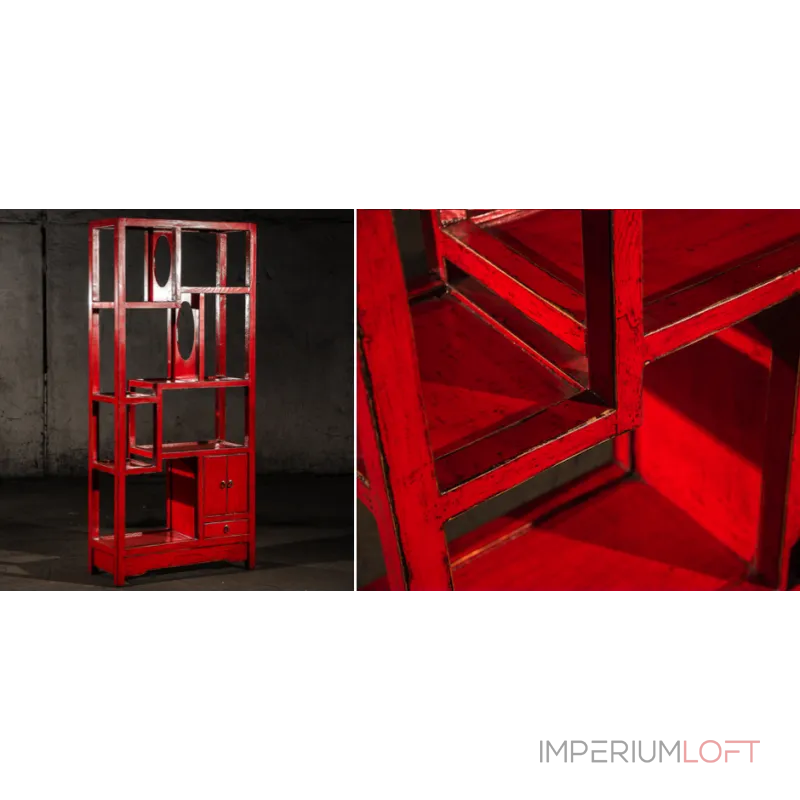 Красный китайский стеллаж countless treasures от ImperiumLoft