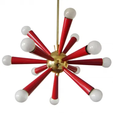 Люстра на штанге Mid Century Modern ATOMIC Sputnik Red