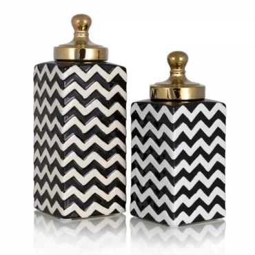 Ваза c крышкой Black&White Zigzag Ваза c крышкой Black&White Zigzag