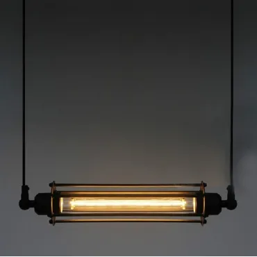 Подвесной светильник Loft Industrial Edison Cage Horizontal Mono Подвесной светильник Loft Industrial Edison Cage Horizontal Mono