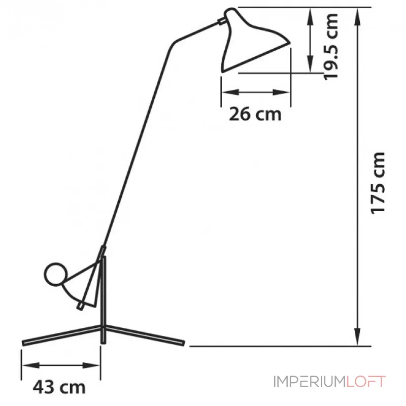 Торшер Lampara Tripod Floor Lamp от ImperiumLoft Торшер Lampara Tripod Floor Lamp от ImperiumLoft