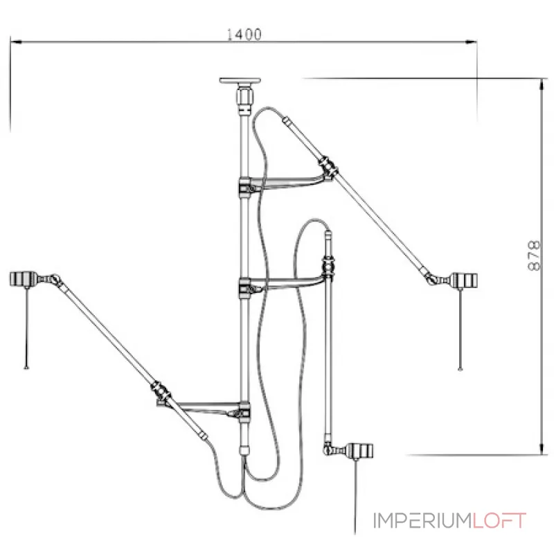 Потолочный светильник Steampunk Extension Pole от ImperiumLoft Потолочный светильник Steampunk Extension Pole от ImperiumLoft