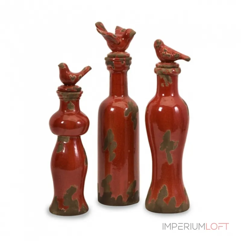 Набор ваз c крышками Vintage Bird от ImperiumLoft Набор ваз c крышками Vintage Bird от ImperiumLoft