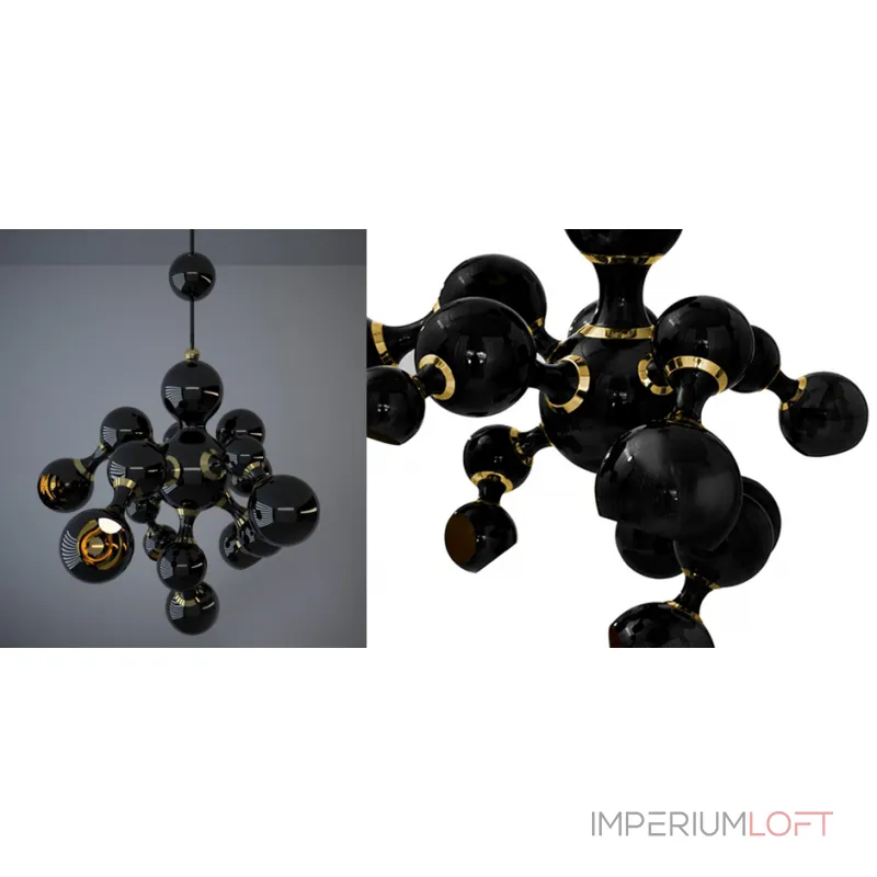 Люстра на штанге Atomic Suspension black Делайт Full