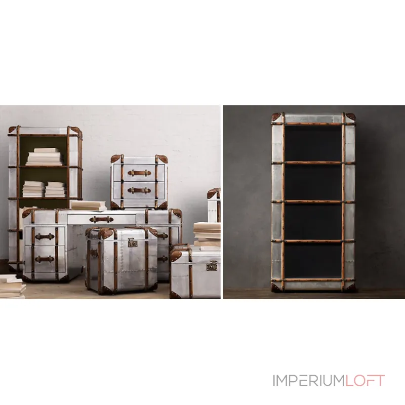 RH Richards Polished Aluminum Shelving Bookcase от ImperiumLoft