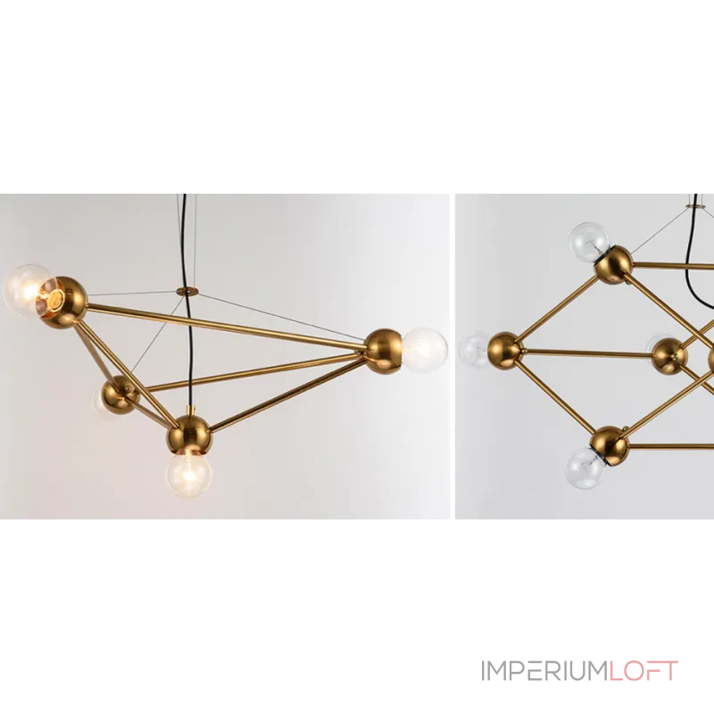 Подвесная люстра Molecule Gold Chandelier