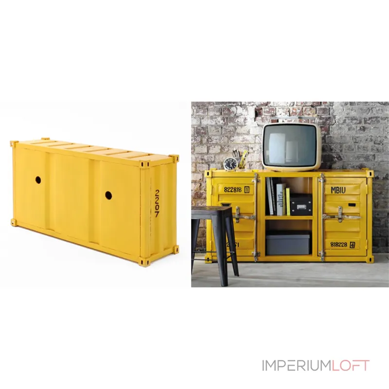 ТВ тумба Loft TV container yellow от ImperiumLoft